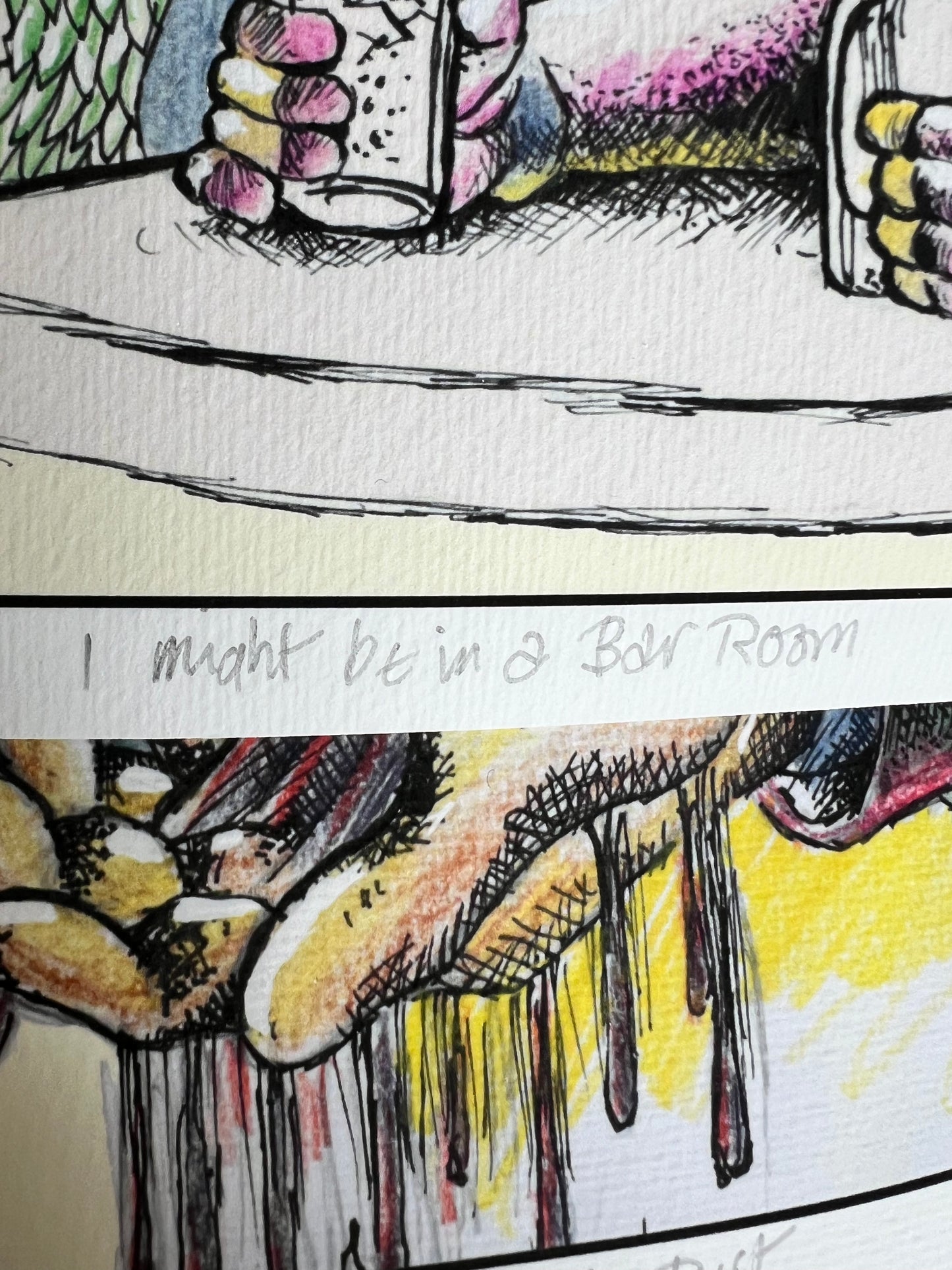 'I Might Be In A Bar Room' Illustrated Print