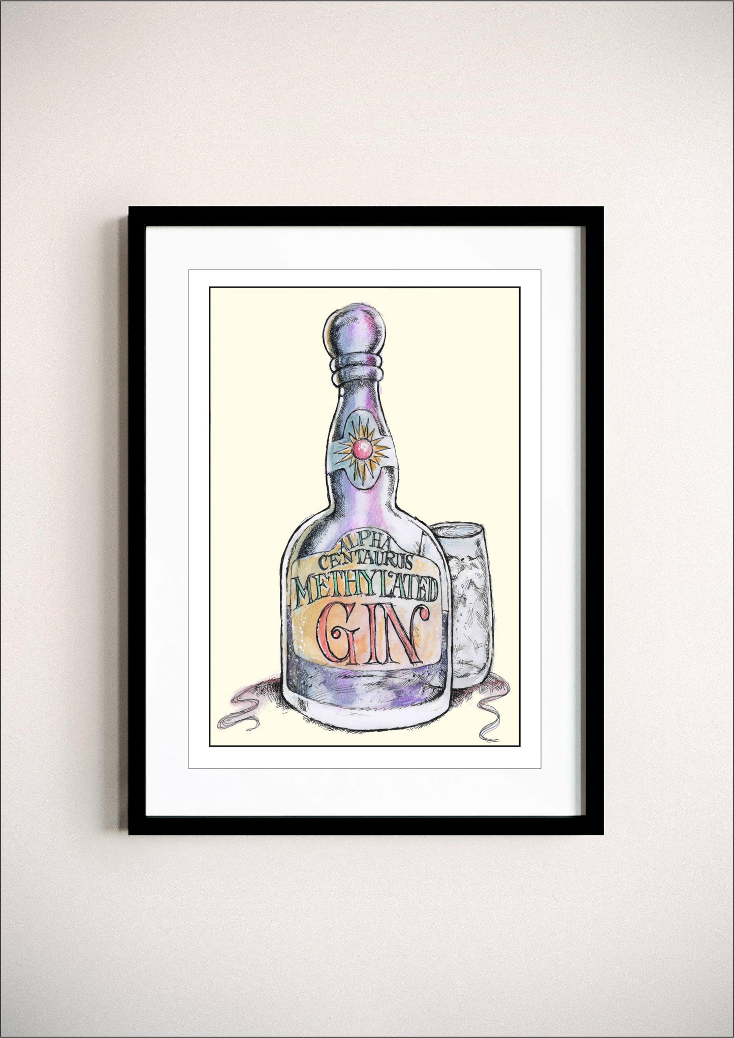 'Methylated Gin' Illustrated Print